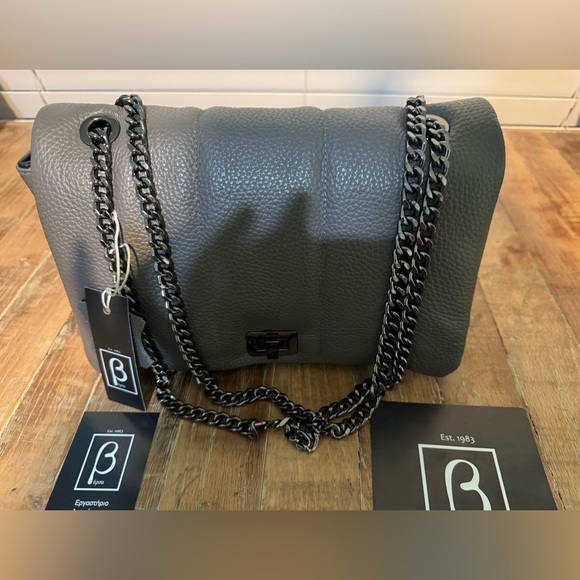 Caviar grey full single flap with navy leather lining designer bag by Virsa bag - Picture 13 of 14